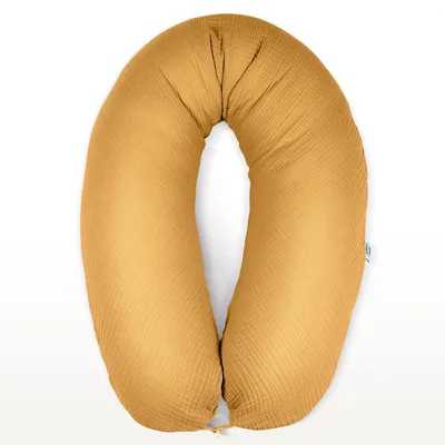 Produktbild von Stillkissen 190x30 XXL | Füllung EPS Mikroperlen | Bezug 100% Baumwolle | Musselin Bärchen