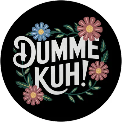 Produktbild von Dumme Kuh Blumensprache Magnet rund