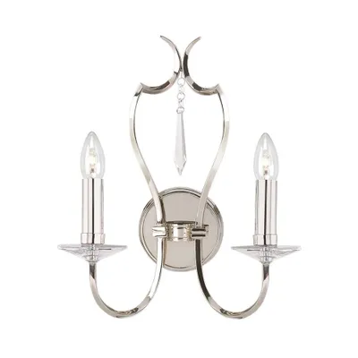 Produktbild von Elstead Pimlico Wandleuchte E14 2-fach Poliertes Nickel