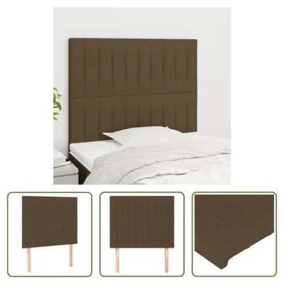 Produktbild von The Living Store Kopfteile 2 Stk. Dunkelbraun 80x5x78/88 cm Stoff