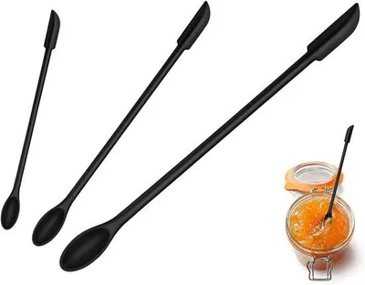 Produktbild von Silikon-Spatel-Set schwarz für Make-up und Kochen