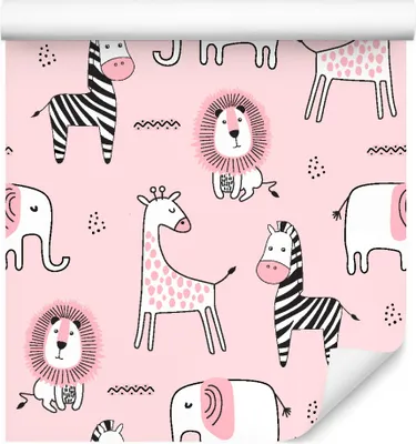 Produktbild von 10m VLIES TAPETE Rolle Kinderzimmer Dschungel Lüwen Zebras Elefanten XXL