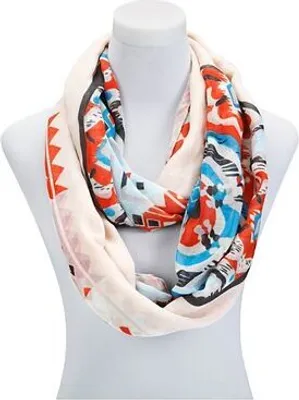 Produktbild von Modischer Schlauchschal beige mit buntem Blumen Design