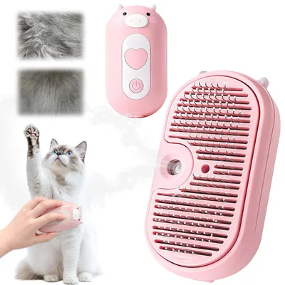 Image de Brosse à vapeur pour animaux de compagnie, élimine les poils morts et la saleté