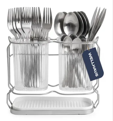 Produktbild von WELLHAUS Besteckabtropfer 2 teilig mit Abtropfschale Organizer