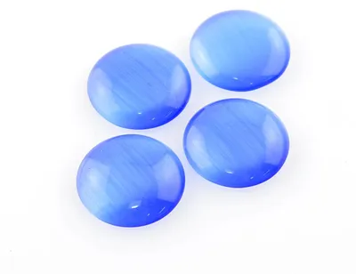 Produktbild von Vintageparts Cabochon Cateye Glas royalblau 16 mm, 4 Stück