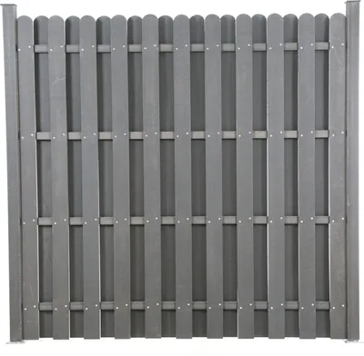 Produktbild von WPC Sichtschutzelement Zaun Sichtschutz Gartenzaun Lattenzaun 180x180 anthrazit 1x Lamellenzaun inkl. Pfosten Holzzaun WPC Windschutz TOP MULTI