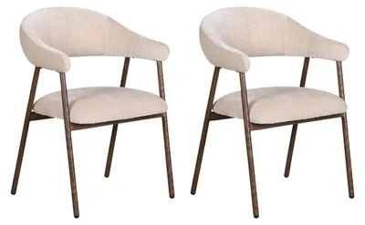 Imagen del producto de Juego de dos sillas de comedor estilo escandinavo - color beige