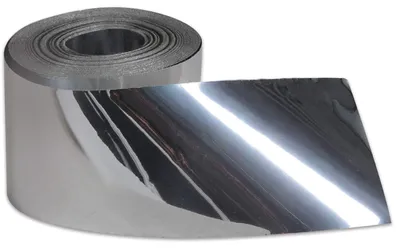 Metallischer Streamer, 2 Zoll x 200 Fuß, Silber, 1 Rolle