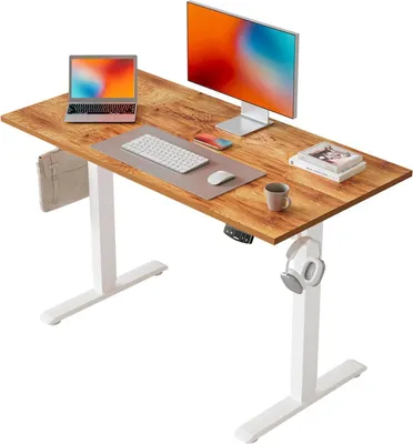 Immagine prodotto di Scrivania elettrica regolabile in altezza 100x60 cm funzione memory marrone chiaro