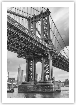 Produktbild von Poster - Poster ohne Rahmen - Manhattan Brücke Schwarzweiß - 50x70 cm - Wand Bild - Wanddeko - Wandbilder - Kunstposter - Wandposter - Bilder - Kunstdruck - Wanddekoration - Wandbild - P2XPA50x70-4156