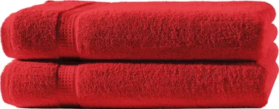 Produktbild von 2 Badetücher rot 100x150 cm Set Baumwolle Frottee Badetuch groß XXL weich