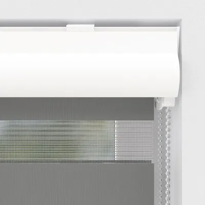 Produktbild von SOLUNA Doppelrollo D-R4 mit weißer Kassette grau 70x175 cm
