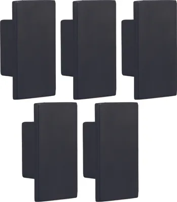 Produktbild von Natural Goods Berlin Möbelgriffe RECHTECK, 16mm Lochabstand, Schrankknöpfe passend für 15-22mm Türstärken, Griffe für Küchenschränke, Kommoden, Sideboard etc., Schwarz, 5 Stück