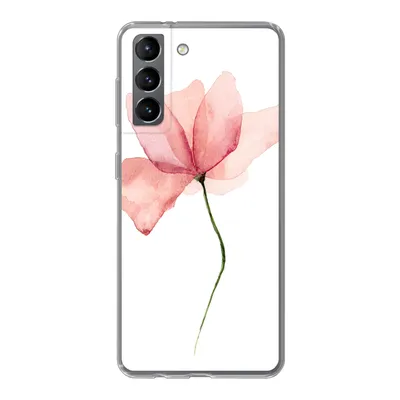 Produktbild von MuchoWow® Handyhülle Schutzhülle Hülle für Samsung Galaxy S21 Blumen - Aquarell - Rosa Silikon Softcase Handy Hülle - Softcase