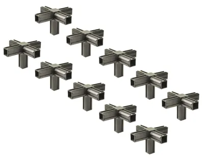 Obrázek produktu pro Alberts 859879, spojovací element pro trubky, T-konec a další kolmé odbočení, plast, černý, 20 x 20 x 1,5 mm, balení 10 kusů