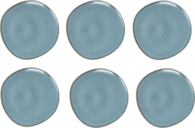 Produktbild von like. by Villeroy & Boch Lave Glace 6er Set Frühstücksteller 23 cm blau Steingut