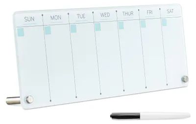 Immagine prodotto di Navaris planner settimanale in vetro cancellabile - calendario lavagna per ufficio - cancellabile a secco - agenda da tavolo organizzatore di appuntamenti