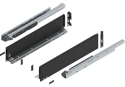 Produktbild von BLUM LEGRABOX pure SET Höhe K, BLUMOTION S, 70kg, NL 600, Carbonschwarz