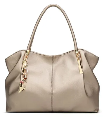 Produktbild von Kunstleder Shopper Handtasche für Damen, Goldfarben und Wasserdicht