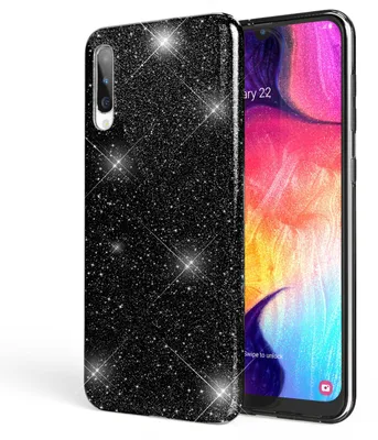 Obrázok produktu pre NALIA trblietavé puzdro na mobilný telefón Samsung Galaxy A50, diamantové ochranné puzdro trblietavé puzdro na mobilný telefón čierne