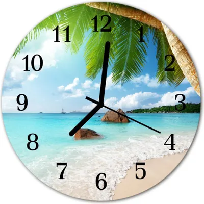 Produktbild von Glasuhr Wanduhr Küchenuhr Echt-Glas 30fi cm Insel blau