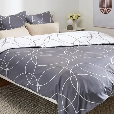 Image de Parure de lit - Douceur d'Intérieur - Elton - Microfibre - 200 x 140 cm - Gris