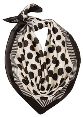 Produktbild von Quadratischer Satin-Haarschal aus seidenähnlichem Material, modischer Halsschal für Damen, 68,5 x 68,5 cm