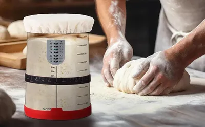 Obrázek produktu pro Sada pro přípravu kvásku – fermentační sklenice – velká kapacita – příslušenství pro pečení – vhodné pro začátečníky – pečení chleba doma