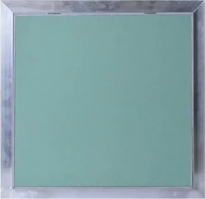 Produktbild von Revisionsklappe 400mm x 400mm mit Gipskarton grün GKBI für Feuchtraum Stahl Revisionstür Wartungstür vierkant Schlüssel