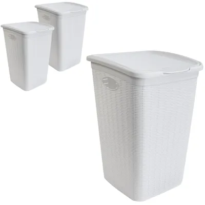 Produktbild von 3 Wäschekörbe, 50 Liter, mit Rattan-Optik und Deckel