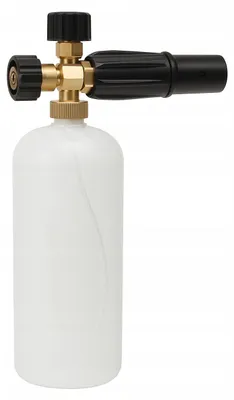 Image de Rosfix Buse de Mousse M22 1L – Laiton, Réservoir Transparent, 180 Bar, 60°C | compatible avec netyeur haute compression Kärcher HD/HDS