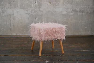 Produktbild von KAWOLA Hocker Fell FYNN Flokati Fellhocker rosa