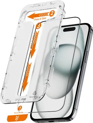 Immagine prodotto di Crong EasyShield 2-pack - Vetro protettivo per lo schermo compatibile con iPhone 15 Plus