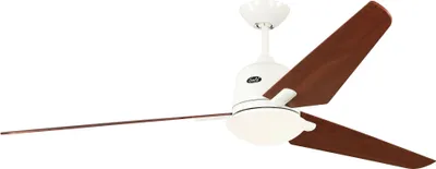 Zdjęcie produktu dla Energooszczędny wentylator sufitowy z oświetleniem i pilotem Eco Aviatos 162 cm biały / drewno wiśniowe