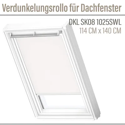 Produktbild von OUTLET VELUX DKL SK08 1025SWL Verdunkelungsrollo 114x140 Seitenschienen Weiß