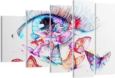 Produktbild von Bild auf Leinwand - Leinwandbild - Auge Butterflys Fantasie Fantasie - 150x100cm - Wand Bild - Wanddeko - Leinwanddruck - Bilder - Kunstdruck - Leinwand bilder - Wandkunst - EG150x100-3096