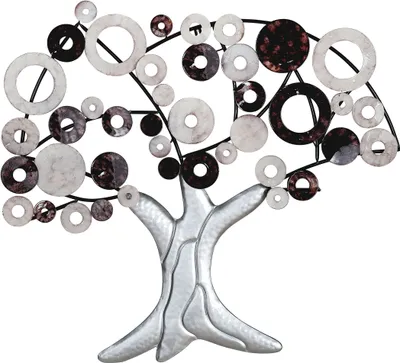 Produktbild von Gilde Wandrelief, Baum, Metall, silberfarben, VE 1, L. 5.5 cm, B. 89 cm, H. 79 cm 67247 4063387672471