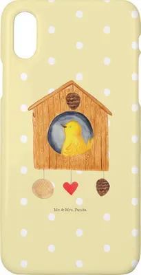Produktbild von Mr. & Mrs. Panda Iphone 10 Handyhülle Vogelhaus Home - Gelb Pastell - Geschenk, Lustige Sprüche, Handy Case, Einzugsgeschenk, Vogel, Hülle, X, Umzug, Haus