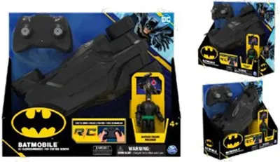 Produktbild von DC Comics - Batman Batmobile mit Fernsteuerung und Batman Figur (10cm), Rennauto, 4 Jahr(e), AAA, Schwarz