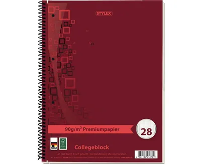 Obrázek produktu pro Stylex 43878 Collegeblock A4 prémiový papír kostkovaný 90g/m²