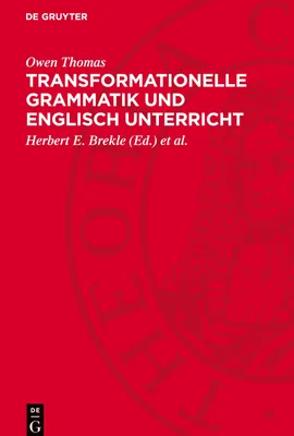 Produktbild von Transformationelle Grammatik und Englisch Unterricht