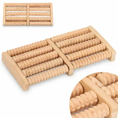 Image de Masseur de pieds en bois à 2 rangées, productTiles.product.images.aiGenerated