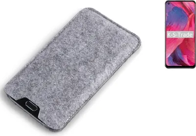 Produktbild von K-S-Trade Filz Handyhülle kompatibel mit Oppo A74 5G Schutzhülle Filztasche Filz Tasche Case Sleeve Handy Hülle Filzhülle grau
