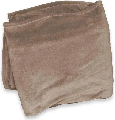 Produktbild von Unyqoos® Enzo Fleece-Plaid (Polyester) – Wohndecke 130 x 180 cm – Warm Taupe