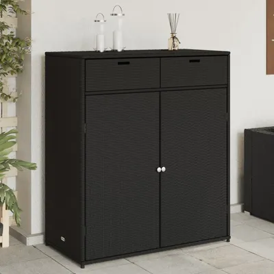 Produktbild von vidaXL Zahradní skříň černá 105x55x113 cm polyratan