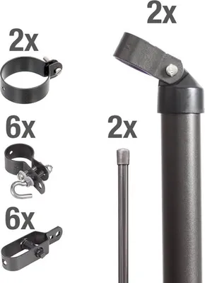 Immagine prodotto di Alberts 634513 Set di angolari per recinzioni, prese a terra a innesto, zinco-fosfato antracite-metallico, recinzione in rete metallica, altezza recinzione: 80 cm