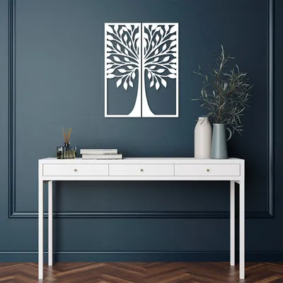 Produktbild von Wallity, Ağaç- SKL1393, Weiß, Sonstige Wohndekorationen, 51 x 65 cm, 100% Holz (Dicke: 8 mm)