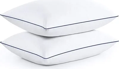 Produktbild von Sumitu Kopfkissen 2er Set – Hotel Qualität - Mittelfestes Kissen für Rücken-, Seiten- und Bauchschläfer – Baumwollbezug – Maschinenwaschbar - 50x50 cm
