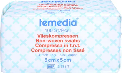 Image de Compresses non tissées non stériles 4 plis 5x5cm, 100 pcs COM